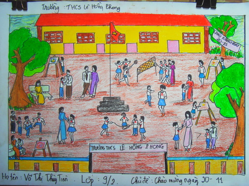 Bộ sưu tập tranh vẽ cô giáo và học sinh, tranh vẽ kỷ niệm 20/11 78